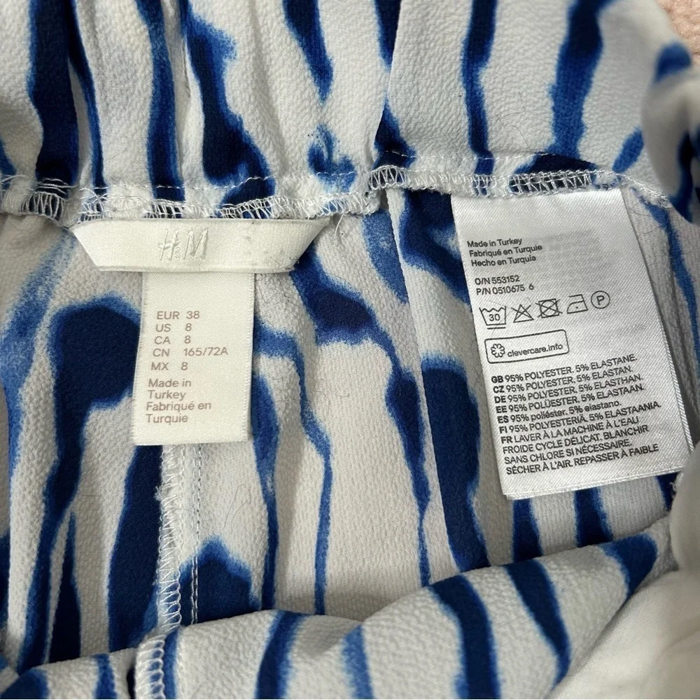 H&M Sheer Tie Dye Wide Leg Pants Swim Coverup Spring Break Palazzo Pant SZ 8 - Picture 3 of 8